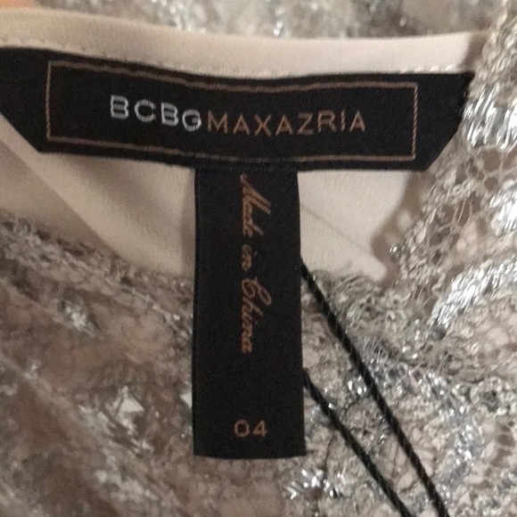 BCBG Maxazria Silver Lace Dress - Picture 5 of 6